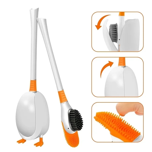 Cute Shape Double Head Silicone Toilet Brush