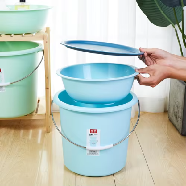 Wholesale 3 Pcs of Household Plastic Hand Basins And Buckets
